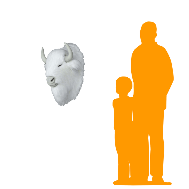 White Buffalo Head Life Size Statue - LM Treasures 