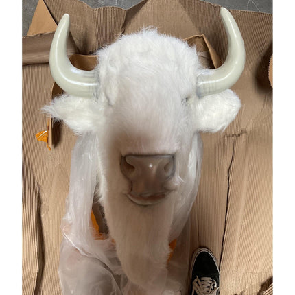 White Buffalo Head Life Size Statue - LM Treasures 