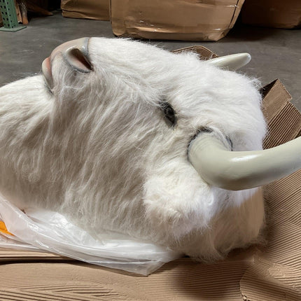White Buffalo Head Life Size Statue - LM Treasures 
