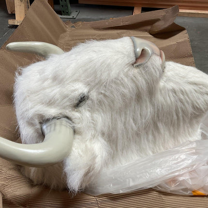 White Buffalo Head Life Size Statue - LM Treasures 