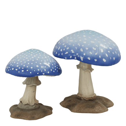 Medium Blue Mushroom Over Sized Statue - LM Treasures 