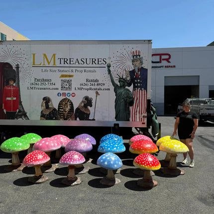 Medium Orange Mushroom Over Sized Statue LM Treasures - T