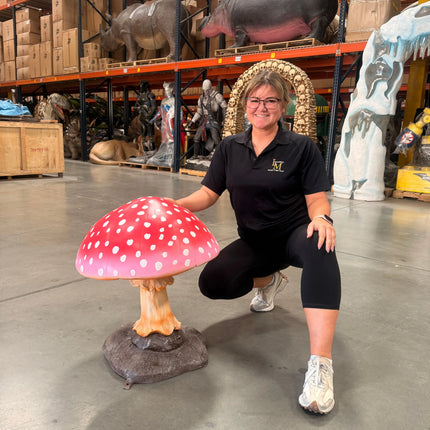 Small Pink Mushroom Over Sized Statue LM Treasures - T