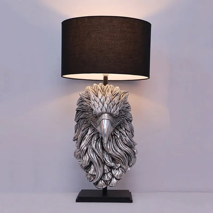 Silver Eagle Head Table Top Lamp Statue LM Treasures - H