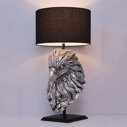 Silver Eagle Head Table Top Lamp Statue LM Treasures - H