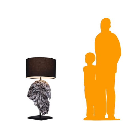 Silver Eagle Head Table Top Lamp Statue LM Treasures - H