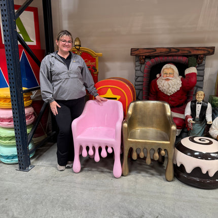 Pink Melting Chair Dripping Statue LM Treasures - H