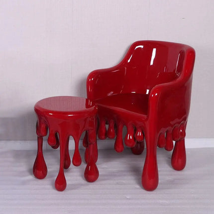 Red Melting Side Table Dripping Statue LM Treasures - H
