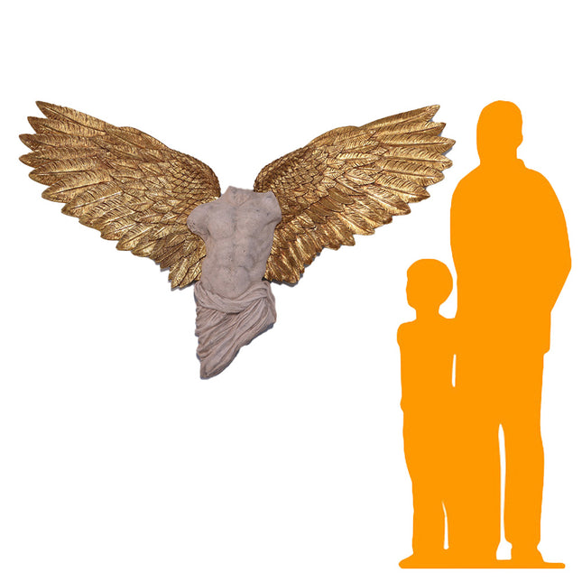 Large Male Angel Wings Wall Decor Statue