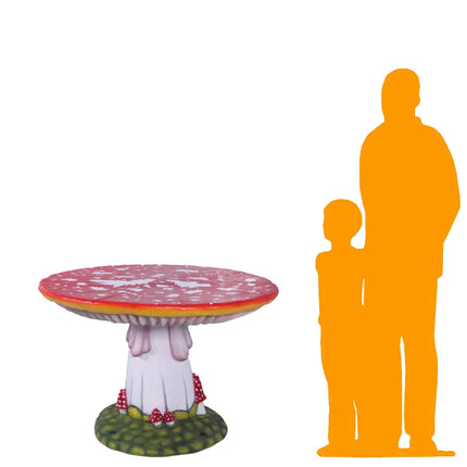 Medium Red Mushroom Table Statue