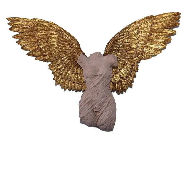 Large Female Angel Wings Wall Decor Statue LM Treasures - H