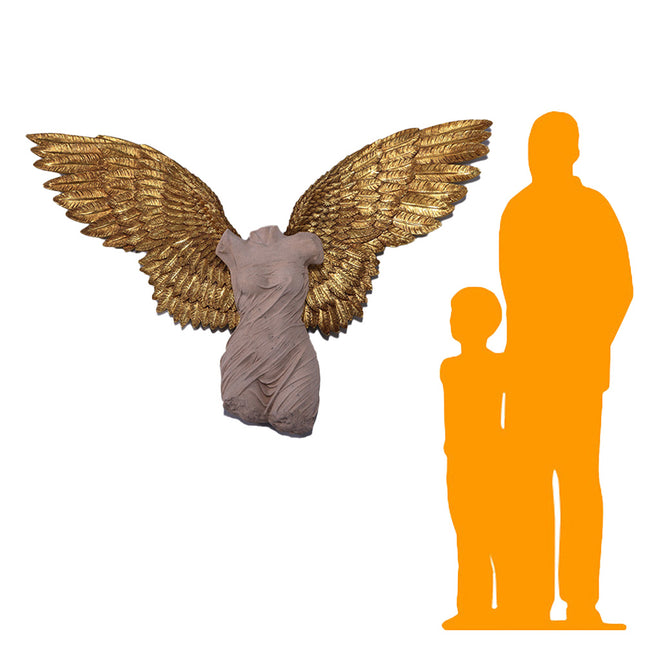 Large Female Angel Wings Wall Decor Statue