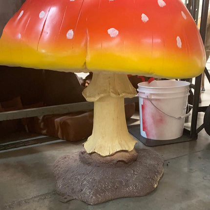 Small Red Mushroom Over Sized Statue