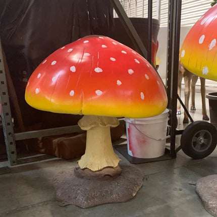 Small Red Mushroom Over Sized Statue
