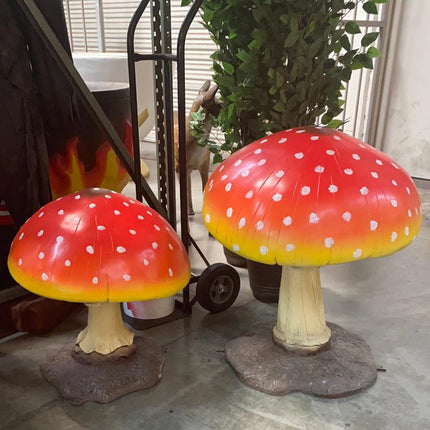 Small Red Mushroom Over Sized Statue