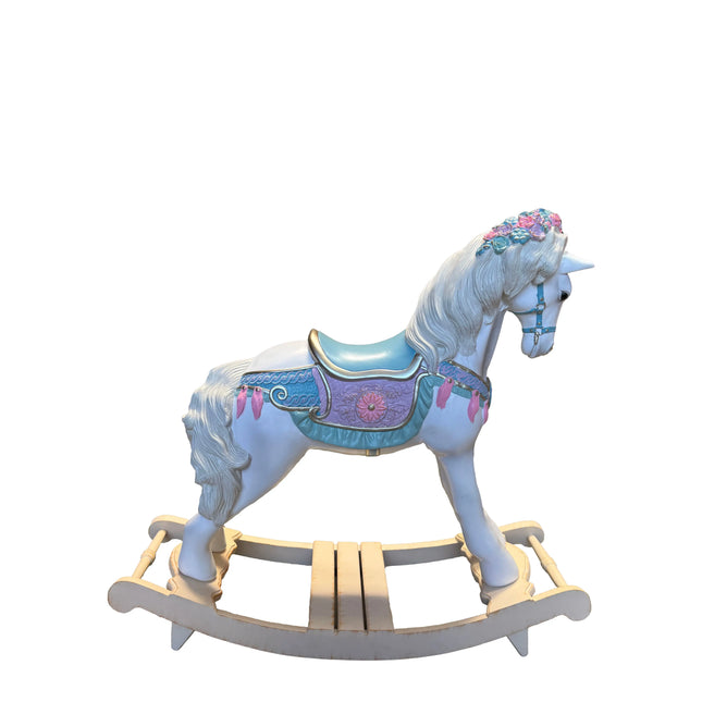 Blue Romantic Rocking Horse Statue LM Treasures - H