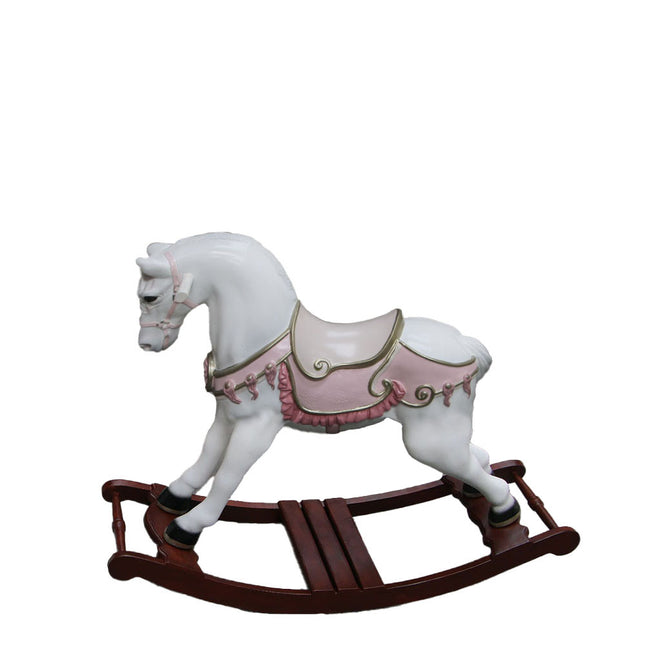 Pink Rocking Horse Rosa Statue