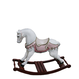 Pink Romantic Rocking Horse Statue