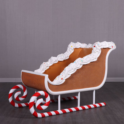 Candy Cane Sleigh Photo Op Statue