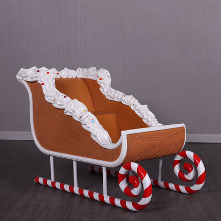 Candy Cane Sleigh Photo Op Statue