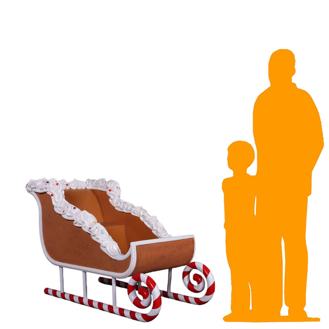Candy Cane Sleigh Photo Op Statue