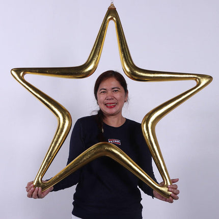 Hanging Gold Christmas Star Statue