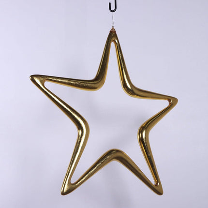 Hanging Gold Christmas Star Statue