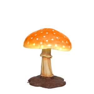 Medium Orange Mushroom Over Sized Statue