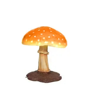 Medium Orange Mushroom Over Sized Statue LM Treasures - T