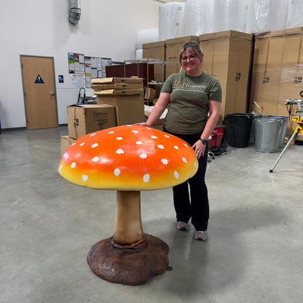 Large Orange Mushroom Over Sized Statue LM Treasures - T