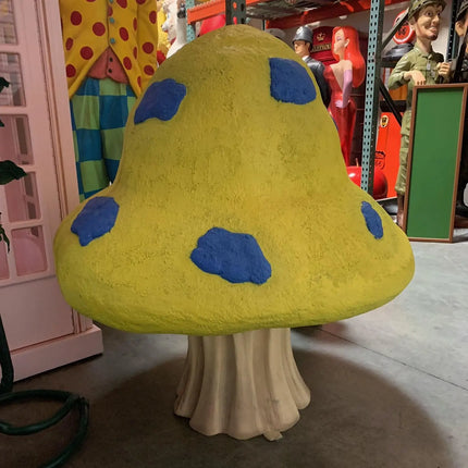 Yellow Fantasy Mushroom Over Sized Statue LM Treasures - T