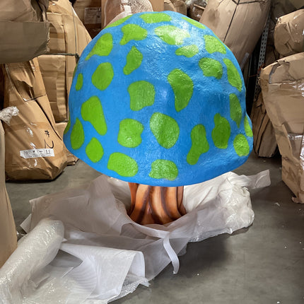Blue Fantasy Mushroom Over Sized Statue