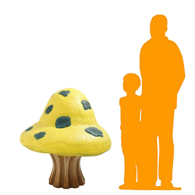Yellow Fantasy Mushroom Over Sized Statue - LM Treasures 