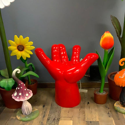 Red Hand Chair Life Size Statue