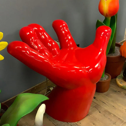 Red Hand Chair Life Size Statue