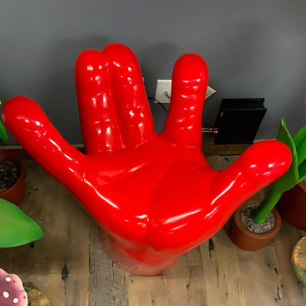 Red Hand Chair Life Size Statue