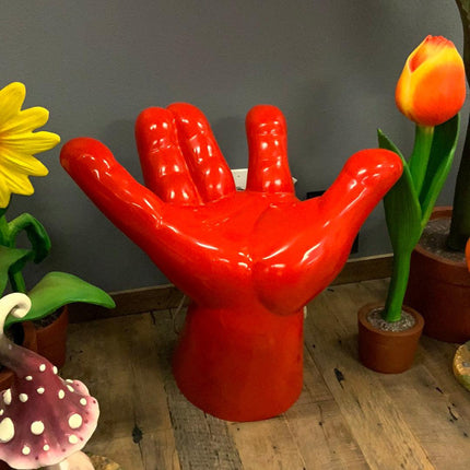 Red Hand Chair Life Size Statue