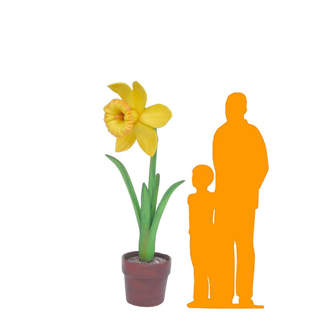 Large Narcis In Pot Over Sized Flower Statue - LM Treasures 
