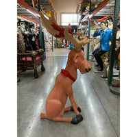 Sitting Funny Reindeer Statue - LM Treasures 