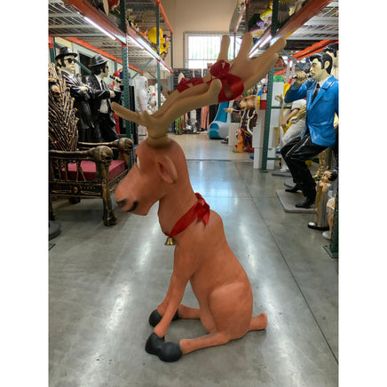 Sitting Funny Reindeer Statue - LM Treasures 