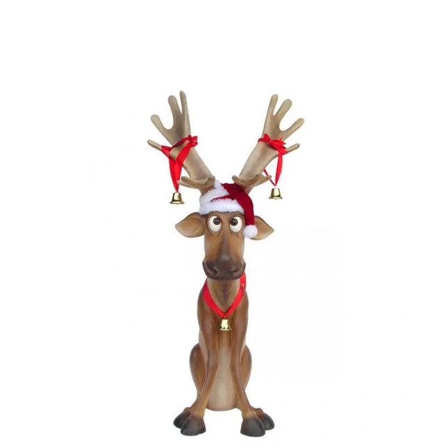 Sitting Funny Reindeer Statue LM Treasures - A