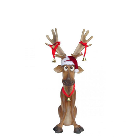 Sitting Funny Reindeer Statue - LM Treasures 