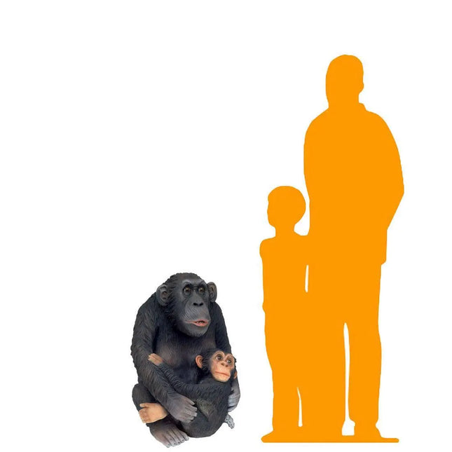 Monkey With Baby Life Size Statue LM Treasures - A