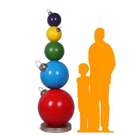 Stacked Colored Christmas Ornaments Statue - LM Treasures 
