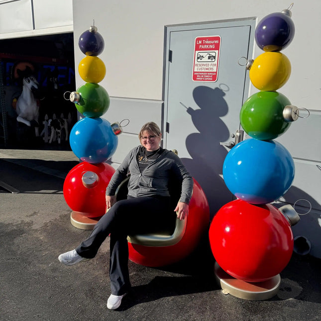 Stacked Colored Christmas Ornaments Statues Set of 2 LM Treasures - H