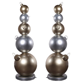 Stacked Christmas Ornaments Over Sized Statues Set of 2 - LM Treasures 