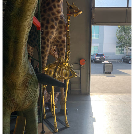 Gold Giraffe Skeleton Life Size Statue - LM Treasures 