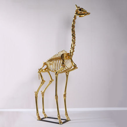 Gold Giraffe Skeleton Life Size Statue - LM Treasures 