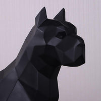 Black Cubism Pitbull Faceta Life Size Statue - LM Treasures 