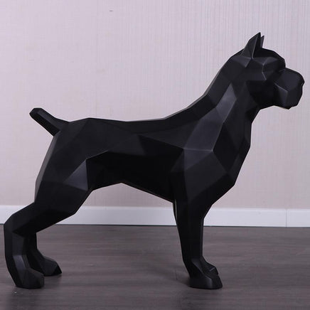 Black Cubism Pitbull Faceta Life Size Statue - LM Treasures 